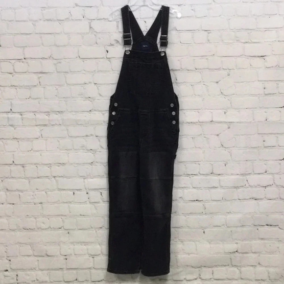 Gap Kids Medium Black Denim Overalls - Picture 1 of 5